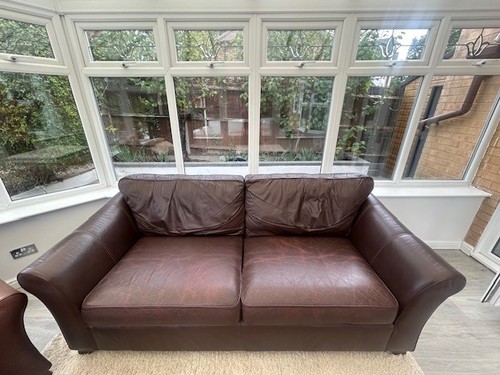 Brown seater sofa - m&s, 3
