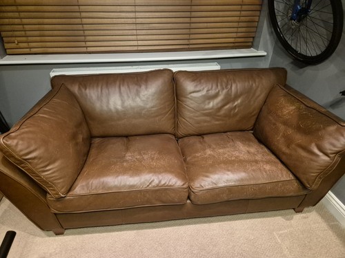 Leather sofa seater brown - leather, 2-seater