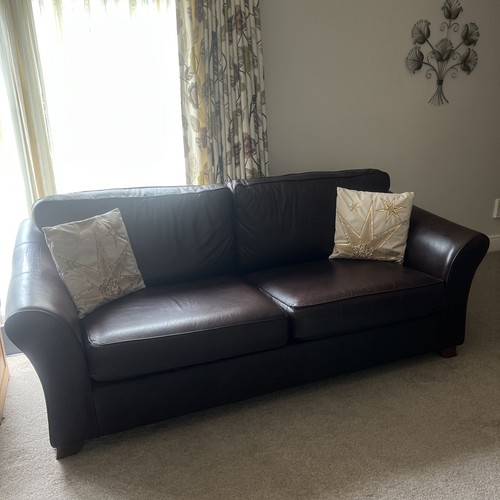 Large brown leather abbey - m&s,