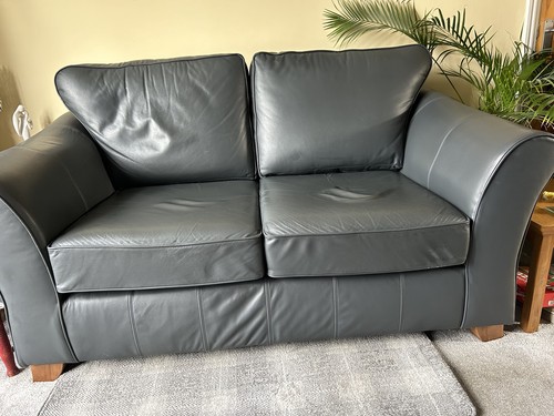 Leather seater sofa - leather, marks