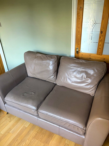 Brown leather seater sofa - seater,