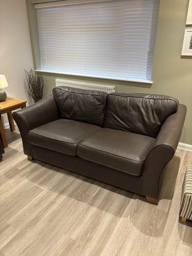 Brown leather abbey - brown,